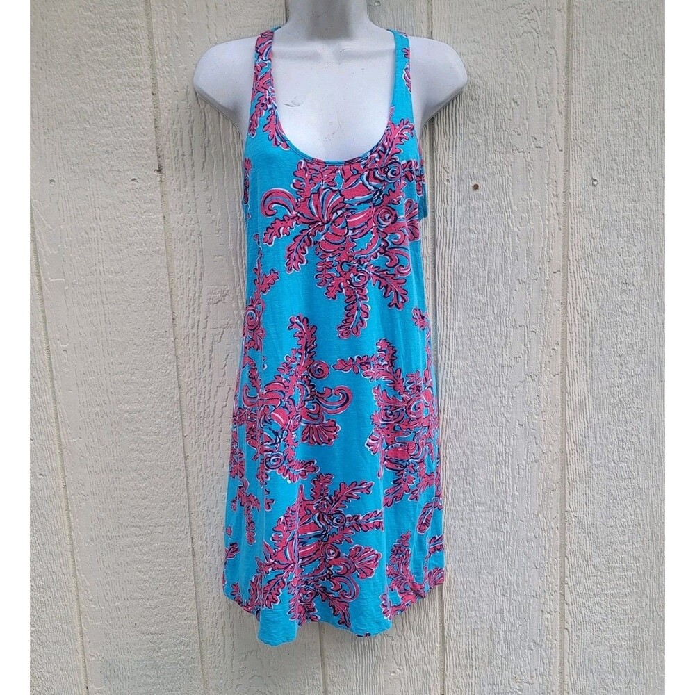 LILLY PULITZER Dress Size S Shore Searulean Blue Rhode Island Reef Sleeveless